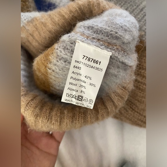 Wool Mix Striped Cardigan Women’s Size Large - Picture 8 of 8